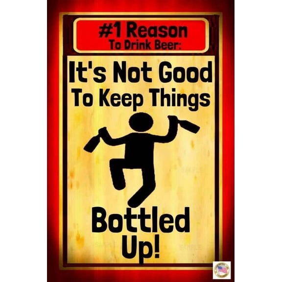 Bottled Up! Made In Usa Metal Sign 8X12 Funny Man Cave Decor Bar Beer Drinking