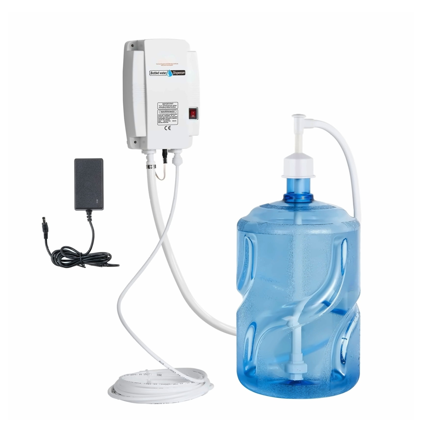 Bottled Water Dispenser Pump - 110V Electric Water Pump with 20ft Hose, for 5-Gallon Bottles, Coffee Machines, Ice Makers, Faucets, Tea Makers
