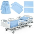 thumbnail image 1 of Bottlepic 6 Pcs Hospital Bed Sheets Set, Includes 2 Fitted Sheet 84x36x14", 2 Flat Sheets 104x59", 2 Pillowcases 19x29", Soft Breathable Fiber Cotton for Home and Hospital Use, Sky Blue, 1 of 5