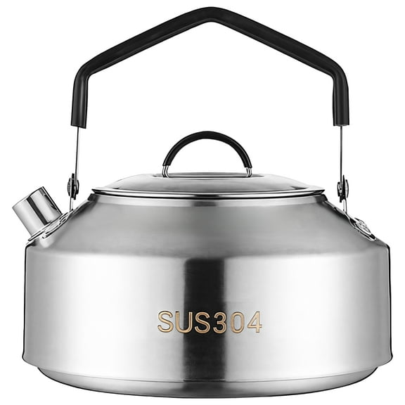 Bottlepic Camping Kettle SUS304 Stainless Steel, Outdoor Tea Pot with Handle, Large Capacity Water Boiler Portable Coffee Maker for Backpacking Picnic Hiking Outdoor Activities