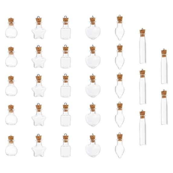 Bottles Glass Mini Tiny Small Cork Bottle Wish Jars Wishing Clear Containers Vials Empty Drifting Miniature Diy Charm