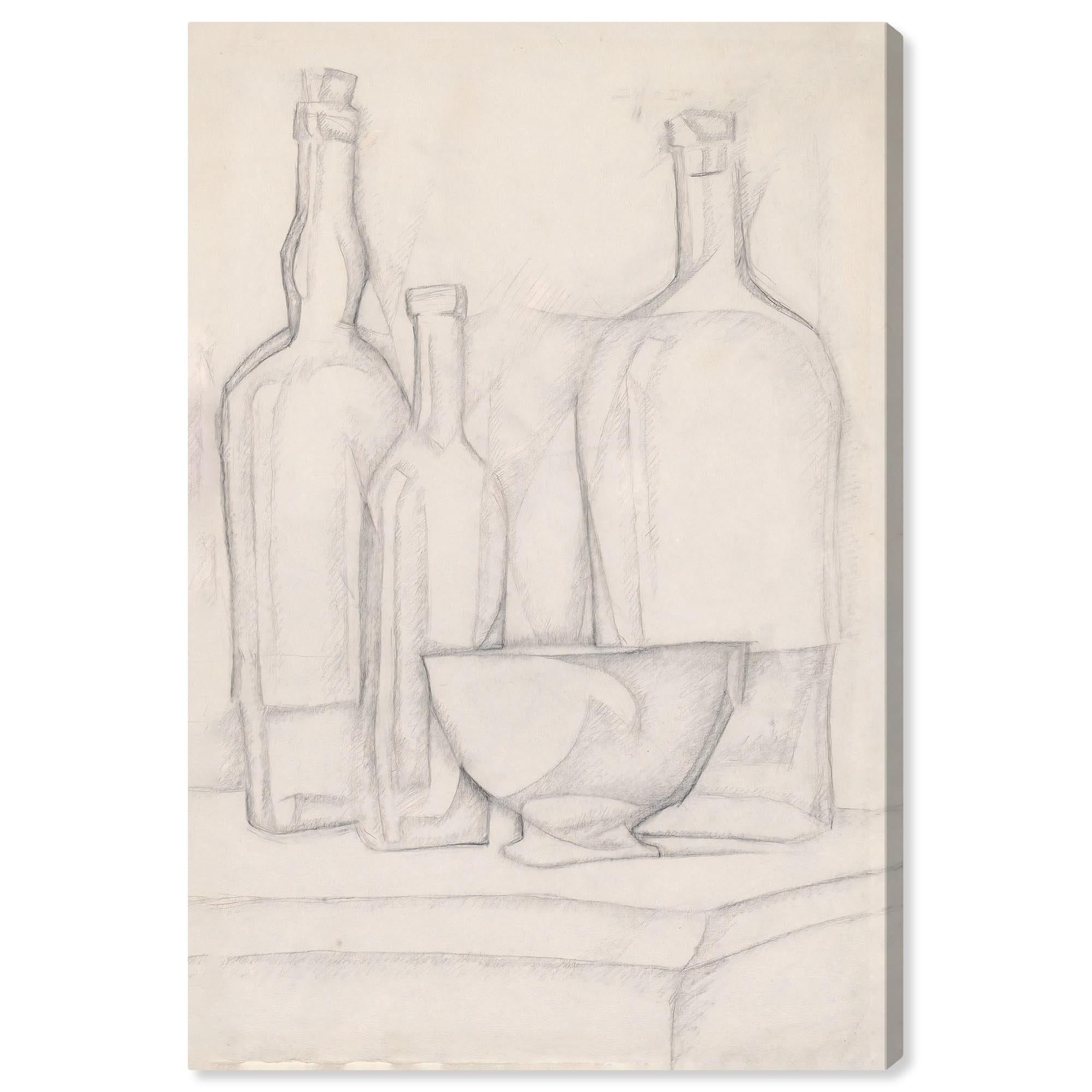 Farmhouse Floral Art Remedy Bottles and Bowl Canvas, 16" x 24"