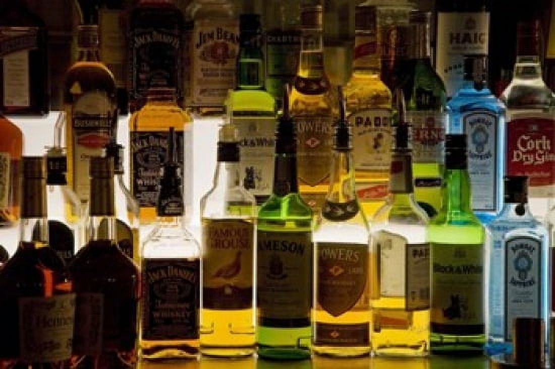 Bottles of Liquor De Luans Bar Ballydowane County Waterford Ireland Canvas Art - Panoramic Images (16 x 11)
