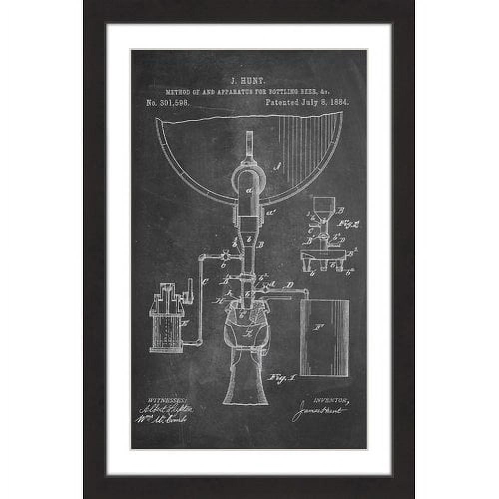 "Bottling Beer 1884 Chalk" Framed Painting Art Print, 12" x 1.5"