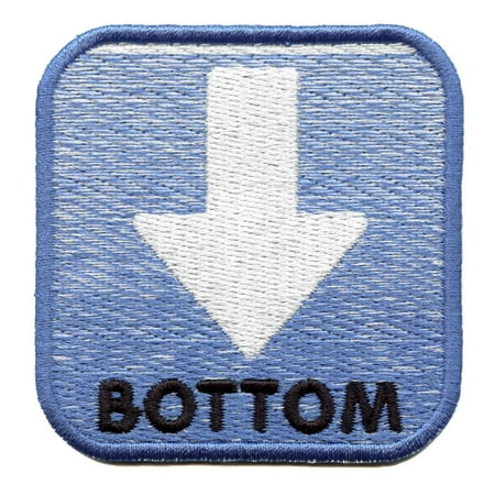 Bottom Arrow Tag Emoji Patch Pride Role Preference Embroidered Iron On