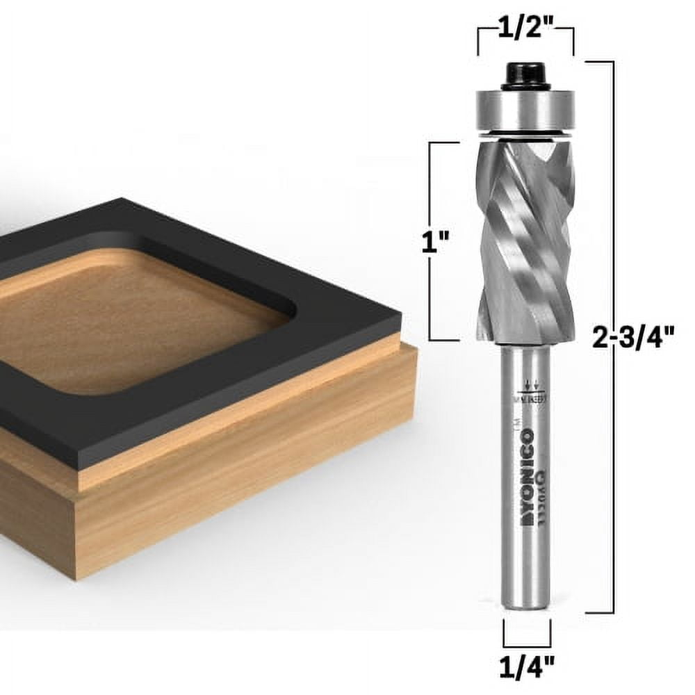 Bottom Forming Router Bits Bottom Bearing Ultra-Performance Compression Flush Trim Router Bit - 1/ ...