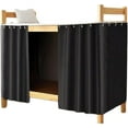 thumbnail image 1 of Bottom Bunk Bed Blackout Curtains: Solid Thicken Bottom Bunk Bed Curtain, Dorm Bed Curtain for Men Women Collage Students (2 Panels, Black), 1 of 9