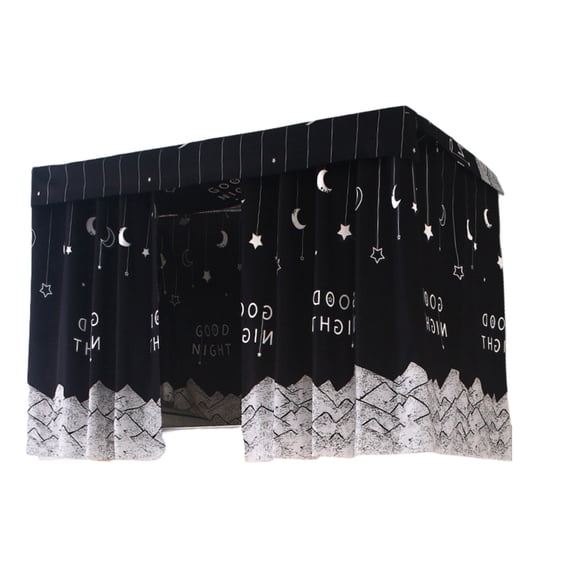 Bottom Bunk Bed Curtains Dorm Home Privacy Bed Cloth Curtain Shading Breathable Bed Canopy With Rope And Buckles For Loft Bed Single Sleeper, Soft Detachable Bed Curtain,Black,1.15x2 m