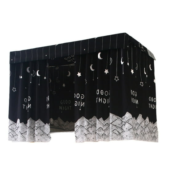 Bottom Bunk Bed Curtains Dorm Home Privacy Bed Cloth Curtain Shading Breathable Bed Canopy With Rope And Buckles For Loft Bed Single Sleeper, Soft Detachable Bed Curtain,Black,1.15x2 m