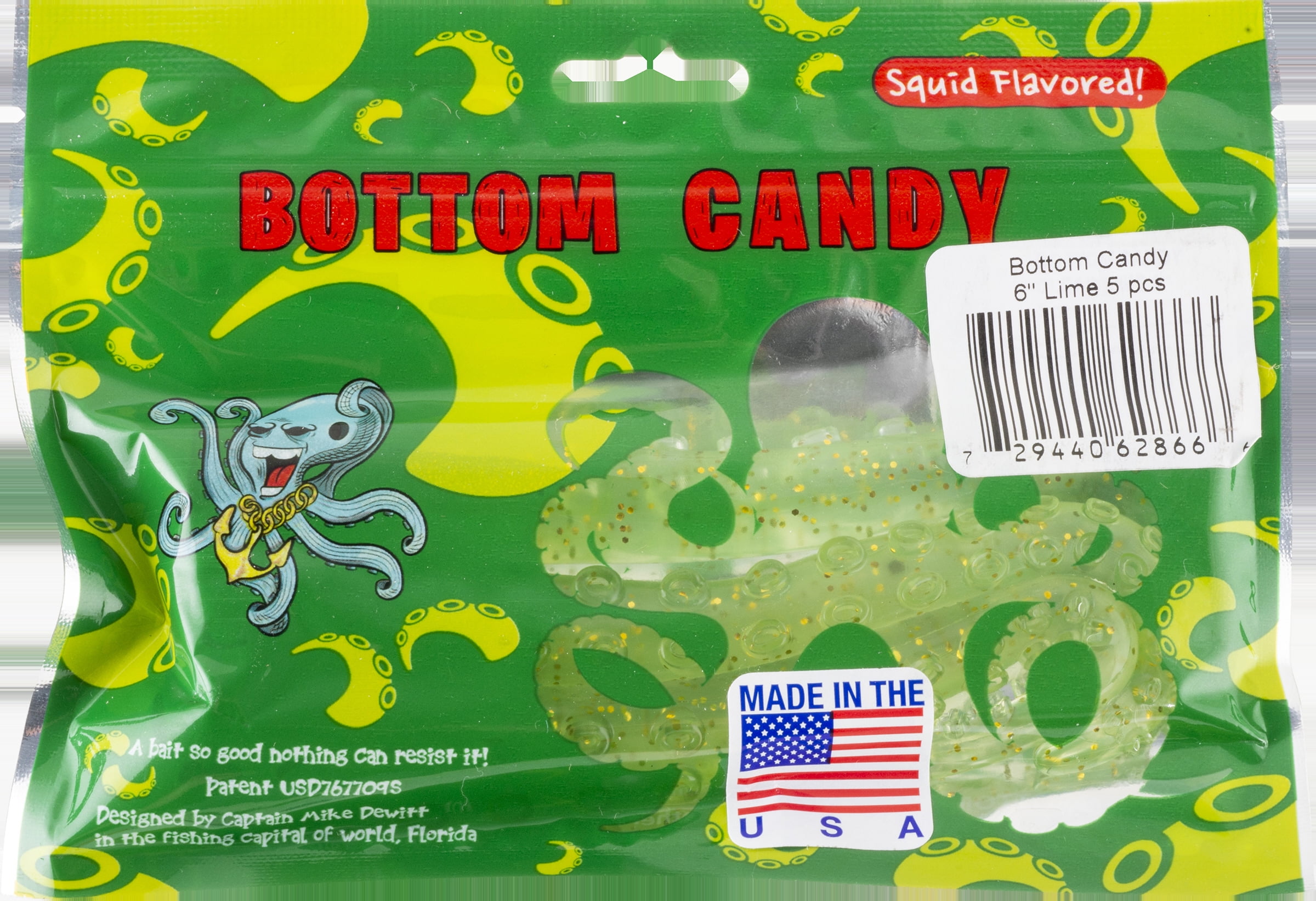 Bottom Candy Hi Btmc Octopus Tentacle 6in Grn 5pk