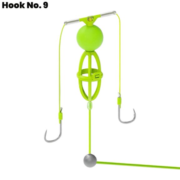 Bottom Fishing Rig Double Hook Feeder Basket Set Weighted Carp Rig with Floating Bait Cage for Lake River Casting Rod