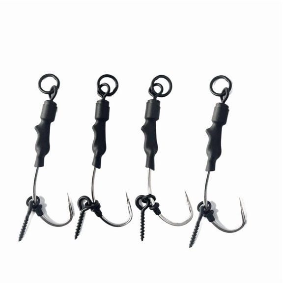 Bottom Fishing Rig with Screw Hook 4-Pack, Durable and Easy to Use for Carp and Catfish Fishing