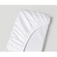 thumbnail image 1 of Bottom Fitted Sheet, 500-Thread-Count Egyptian Cotton Percale Weave Single Fitted Sheet Only, EXTRA Deep Pockets Twin XL Fitted Sheet, Fits upto 18-Inches Mattress - Percale White, 1 of 6