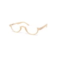 thumbnail image 1 of Bottom Half Plastic Rim Round Oval Powered Reading Glasses Beige +4.0, 1 of 4