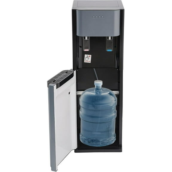 Bottom Load Water Cooler Dispenser, Hot & Cold Water Dispenser for 5 Gallon Bottles, Stainless Steel Cabinet, Gray Water Cooler Dispenser Suitable for Homes, Kitchens and Offices