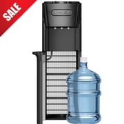 Patiosunny Bottom-Loading Water Dispenser, 3 Temperatures Hot, Room and Cold, Child Safety Lock, LED Display with Water Shortage Alert, Black