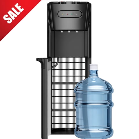 Patiosunny Bottom-Loading Water Dispenser, 3 Temperatures (Hot, Room and Cold), Child Safety Lock, LED Display with Water Shortage Alert, Black