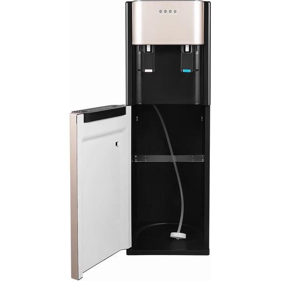 Bottom Loading Water Cooler Dispenser, 5 Gallon Bottles 2 Temperature Settings Hot & Cold Water Dispensers, Durable Stainless Steel Construction Bottom Load Water Dispenser (Gold)
