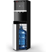 Bottom Loading Water Cooler Dispenser for 5 Gallon Bottles,Stainless Steel Water Cooler with 3 Temperature -Hot, Cold & Room,Child Safety Lock,Ideal for Home and Office, Pure Black
