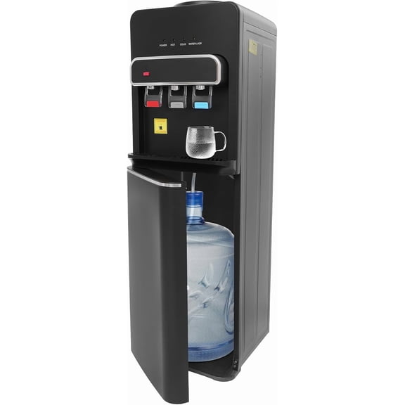 Bottom Loading Water Cooler Dispenser, 550W 19L Hot and Cold Water Cooler with 3 Temperature Settings - Hot Cold & Room for Max.5Gal Bottles, Office Drinking Machine, Home Use