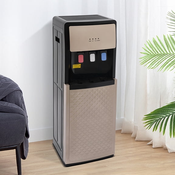 Bottom Loading Water Cooler Dispenser, Hot & Cold Water Dispenser with 500W Heating & 90W Cooling 3 Temperature Settings (Hot/Cold/Room), Child Safety Lock, Floor Standing For Home Office Kitchen