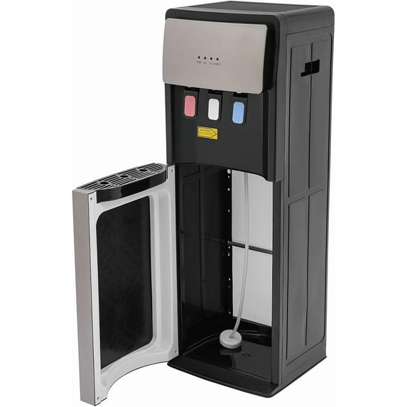 Bottom Loading Water Cooler Water Dispenser with 3 Temperature Settings Hot, Cold & Room Water 3 & 5 Gallon Bottles Standing Cooler with Hot/Cold Water 0.53Gal/H Rapid Cooling (Sliver Grey)