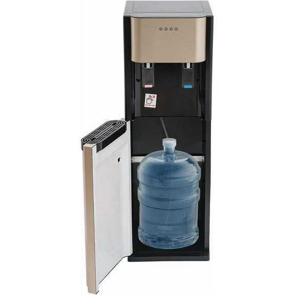 Bottom Loading Water Dispenser, Floor Standing Water Dispenser with Heating and Cooling Functions, Hot & Cold Water Cooler Dispenser Suitable for 20L/5.28Gal Water Bottles (Gold)