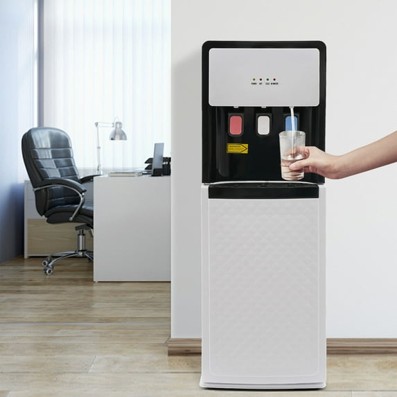 Bottom Loading Water Dispenser, Hot, Cold, and Room Temperature Water, Floor Standing, 90W Cooling, 500W Heating, Energy-Saving Design for Home, Office, and Commercial Use