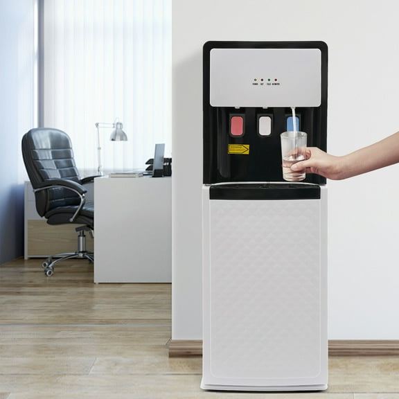 Bottom Loading Water Dispenser, Hot, Cold, and Room Temperature Water, Floor Standing, 90W Cooling, 500W Heating, Energy-Saving Design for Home, Office, and Commercial Use