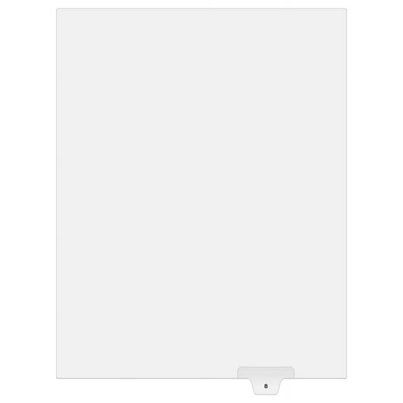 Bottom Number Tabs (No Exhibit) - Bottom Number 8 (Pack of 25)