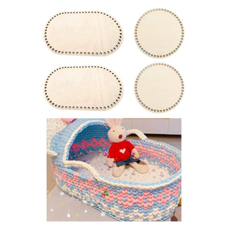 Bottom,Oval Wooden Base Shaper Blank Crochet Base for Thick Yarn DIY  Knitting Basket Weaving Supplies Home Decor Purse Making , Set A 