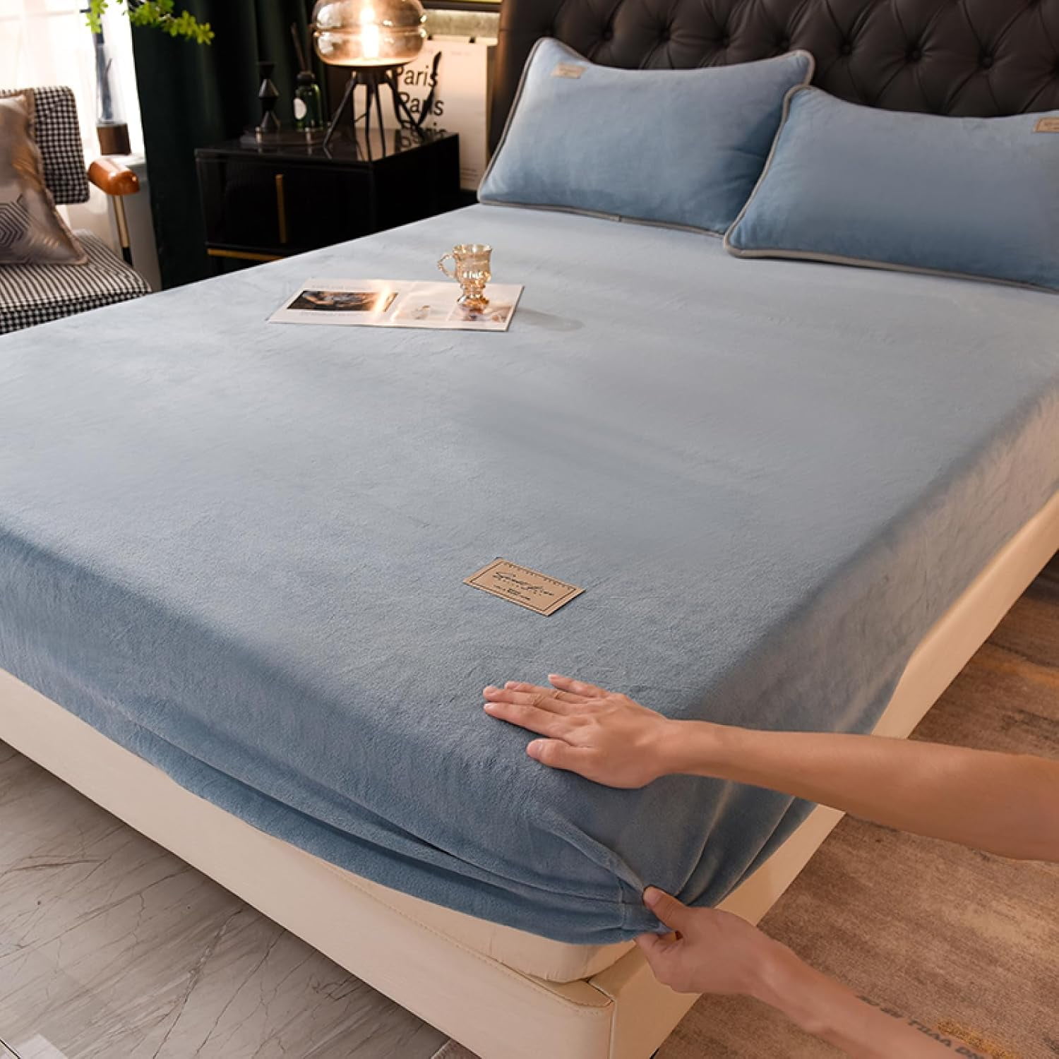 Bottom Sheets For King Size Twin,Warm Mattress Cover Solid Color