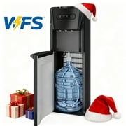 UrbanSync Bottom Loading Water Dispenser for 3 or 5 Gallons, 3 Temperatures (Cold/Hot/Warm) with Child Lock, Display Light, for Apartments, Schools, Companies, Black