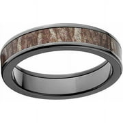 Bottomland Men's Camo Black Zirconium Ring with Polished Edges and Deluxe Comfort Fit