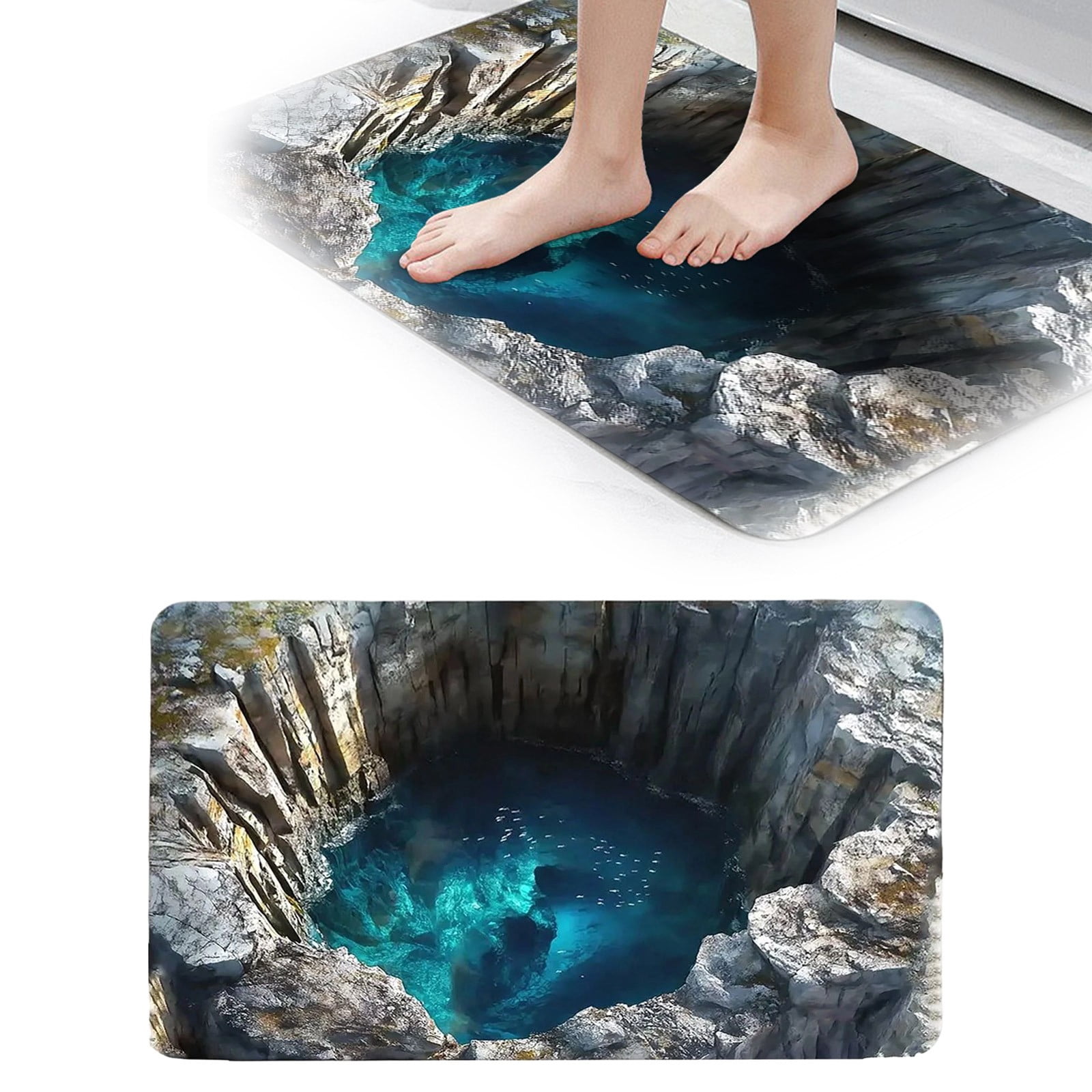 Bottomless Hole 3D Optical Illusion Rug, Front Door Mat Indoor Outdoor ...