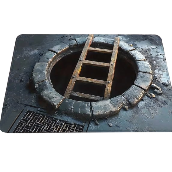 Bottomless Hole 3d Optical Illusion Rug, Super Absorbent Floor Carpet Machine Washable Quick Dry Bahtmat for Bedroom, Living Room, Porch, Patio Porch Entryway