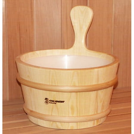Bottomless pine Sauna bucket with plastic liner (1 gal.)