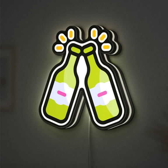 Bottoms Up 3D Novelty Light Box, Party Bar Decor for Pub Counters, Man Caves, Lounge Spaces and Home Entertainment Areas (Width 8 inch, 20cm)