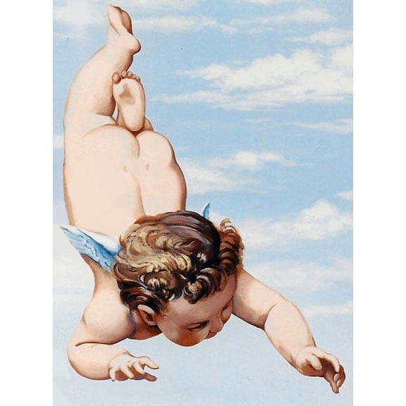 Bottoms Up! ( Small) Cherub Wall Stencil by Jeff Raum