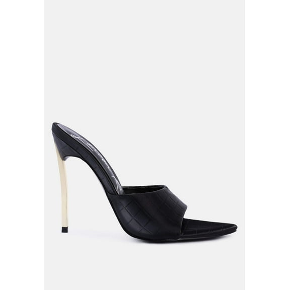 Bottoms Up Strappy Slip On Stiletto Heels