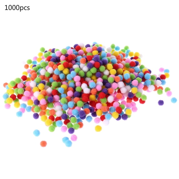 Bottone 1000Pcs Soft Round Fluffy Craft PomPoms Mixed Color Pom Poms 10mm DIY Craft