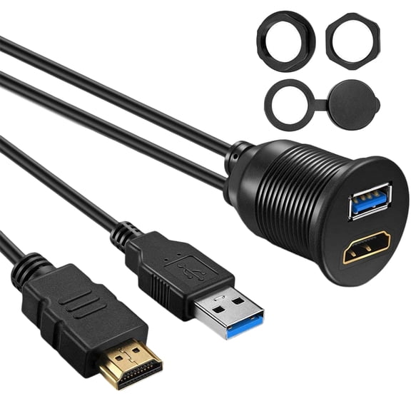 Bottone 1m/2m USB3.0 And HDTV-compatible Flush Mount Cable Easy Install For Car Boats Motorcycles With Water Dust Protections