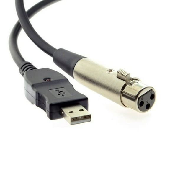Bottone 300cm Long USB to 3Pin Adapter Cable Male to Female Professional Sound Input Cord Line for Podcasts and Live Streaming