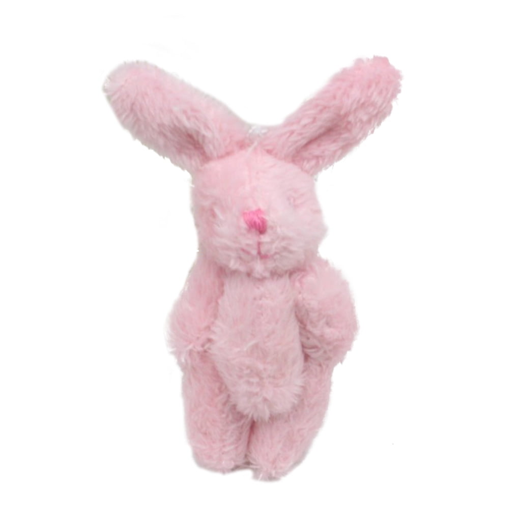 Miniature Jointed Rabbit Bottone 6cm Realistic Dollhouse Plush for Doll Soft Stuffed Rabbits ...