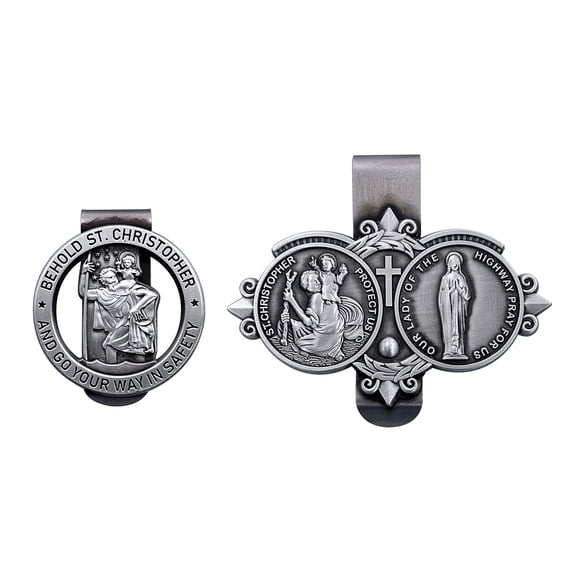 Bottone Christophers Car Visors Clip Travel with Faith Christophers Car Visors Clip Catholic Protect Emblems