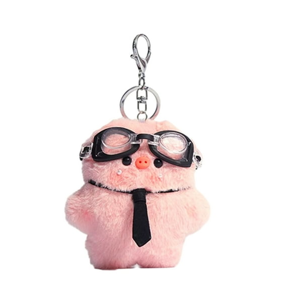 Bottone Creative Cute Pig Keychain Soft Stuffed Plush Toy Keyring Backpack Pendant Decoration Cute Piggy Key Chain Ornament