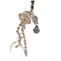 Bottone Cute Jellyfish Phone Charm Handmade Keychain with Tassels Acrylic Beaded Pendant Phone Lanyard Stylish Keyring Jewelry