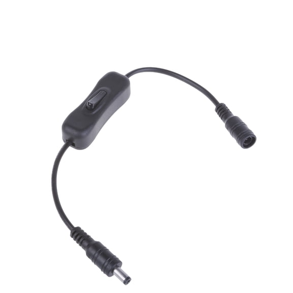 Bottone DC5521 Power Adapter Cable, DC5.5x2.1mm Power Cord Male to Female Extension Wire with On Off Switches for LED Strips DVR