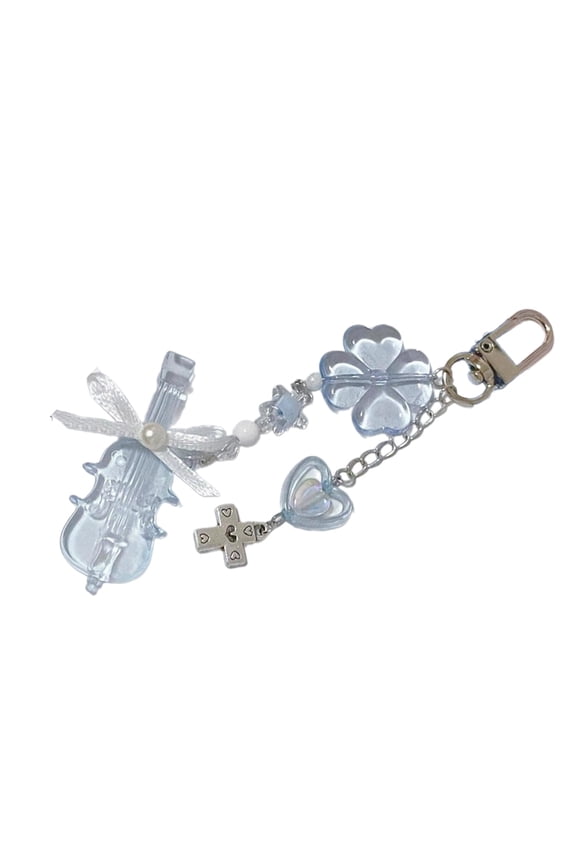 Elegant Mobile Phone Pendant Fashionable Violin Keyring Colorful Key Chain Stylish Accessory for Phones and Purses