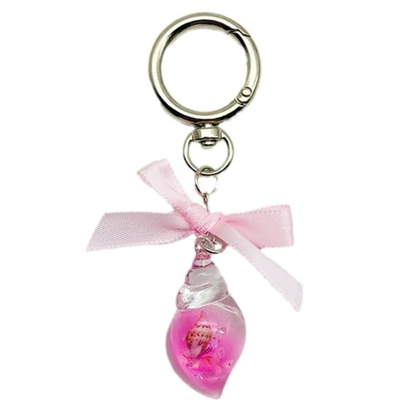 Bottone Eye Catching Bowknot Keychain Accessory Unique Conch Keychain Decoration Portable Key Charm Bag Purse Backpack Ornament